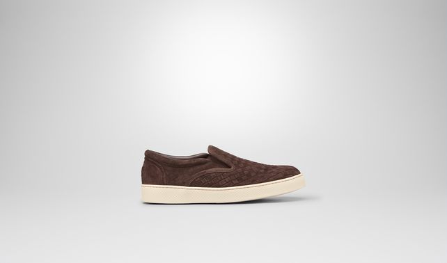BOTTEGA VENETA - Sneakers Espresso in Suede Intrecciato