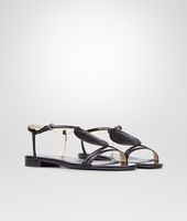 Bottega Veneta® Nero Intrecciato Calf Sandal Bottega Veneta® Nero Intrecciato Calf Sandal