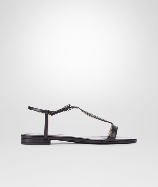 BOTTEGA VENETA Sandalo Nero in Calf Intrecciato Scarpa Bassa D fp