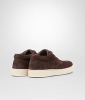 Bottega Veneta® Espresso Intrecciato Suede Sneaker Bottega Veneta® Espresso Intrecciato Suede Sneaker
