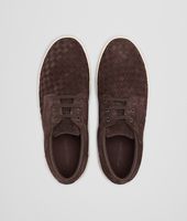 Bottega Veneta® Espresso Intrecciato Suede Sneaker Bottega Veneta® Espresso Intrecciato Suede Sneaker