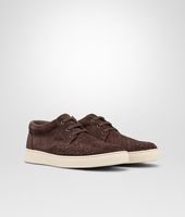 Bottega Veneta® Espresso Intrecciato Suede Sneaker Bottega Veneta® Espresso Intrecciato Suede Sneaker
