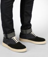 Bottega Veneta® Nero Ardoise Intrecciato Suede Sneaker Bottega Veneta® Nero Ardoise Intrecciato Suede Sneaker