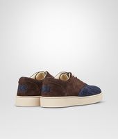 Bottega Veneta® Prusse Espresso Intrecciato Suede Sneaker Bottega Veneta® Prusse Espresso Intrecciato Suede Sneaker