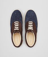 Bottega Veneta® Prusse Espresso Intrecciato Suede Sneaker Bottega Veneta® Prusse Espresso Intrecciato Suede Sneaker