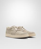 Bottega Veneta® Fume Intrecciato Suede Sneaker Bottega Veneta® Fume Intrecciato Suede Sneaker