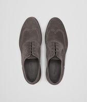 Bottega Veneta® Ardoise Calf Suede York Shoe Bottega Veneta® Ardoise Calf Suede York Shoe