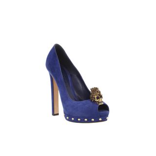 ALEXANDER MCQUEEN, High-heels, Suede Lace Punk Skull Peep-Toe