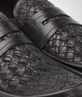 Bottega Veneta® Nero Calf Intrecciato Caiman Moccasin Bottega Veneta® Nero Calf Intrecciato Caiman Moccasin