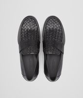 Bottega Veneta® Nero Calf Intrecciato Caiman Moccasin Bottega Veneta® Nero Calf Intrecciato Caiman Moccasin
