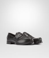 Bottega Veneta® Nero Calf Intrecciato Caiman Moccasin Bottega Veneta® Nero Calf Intrecciato Caiman Moccasin