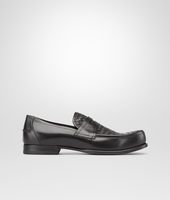 Bottega Veneta® Nero Calf Intrecciato Caiman Moccasin Bottega Veneta® Nero Calf Intrecciato Caiman Moccasin