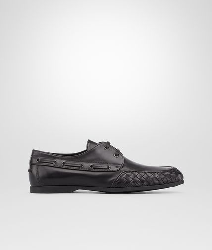 BOTTEGA VENETA - Nero Calf Boat Shoe