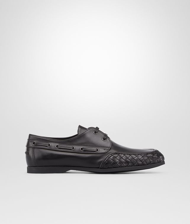 BOTTEGA VENETA Nero Calf Boat Shoe Mocassin or Slipper U fp