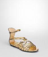 Bottega Veneta® Yellow Gold Goatskin Sandal Bottega Veneta® Yellow Gold Goatskin Sandal