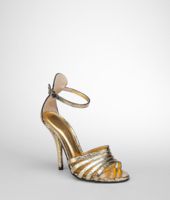 Bottega Veneta® Yellow Gold Goatskin Sandal Bottega Veneta® Yellow Gold Goatskin Sandal