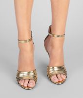 Bottega Veneta® Yellow Gold Goatskin Sandal Bottega Veneta® Yellow Gold Goatskin Sandal