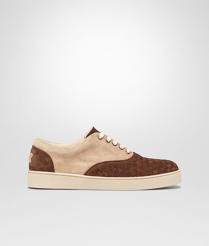 BOTTEGA VENETA - Edoardo Walnut Intrecciato Suede Sneaker