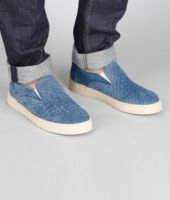 Bottega Veneta® Électrique Intrecciato Suede Sneaker Bottega Veneta® Électrique Intrecciato Suede Sneaker