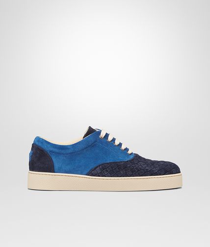 BOTTEGA VENETA - Prusse Électrique Intrecciato Suede Sneaker