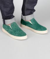 Bottega Veneta® Menthe Intrecciato Suede Sneaker Bottega Veneta® Menthe Intrecciato Suede Sneaker