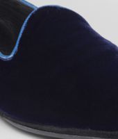 Bottega Veneta® Slipper aus weichem Ziegenleder und Samt Prusse Bottega Veneta® Slipper aus weichem Ziegenleder und Samt Prusse