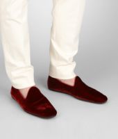 Bottega Veneta® Dark Tangerine Velvet Smooth Chevre Outdoor Slipper Bottega Veneta® Dark Tangerine Velvet Smooth Chevre Outdoor Slipper