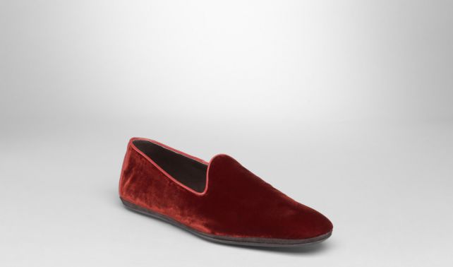 BOTTEGA VENETA - Prusse Velvet Smooth Chevre Outdoor Slipper
