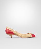 Bottega Veneta® Natuarale Fraise Straw Smooth Chevre Pump Bottega Veneta® Natuarale Fraise Straw Smooth Chevre Pump