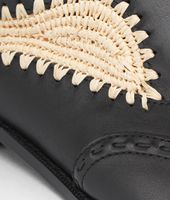 Bottega Veneta® Schnürschuh aus Stroh und Brunissable Leder Nero Naturale Bottega Veneta® Schnürschuh aus Stroh und Brunissable Leder Nero Naturale