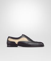 Bottega Veneta® Schnürschuh aus Stroh und Brunissable Leder Nero Naturale Bottega Veneta® Schnürschuh aus Stroh und Brunissable Leder Nero Naturale