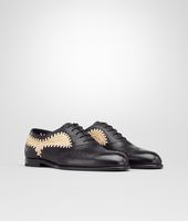 Bottega Veneta® Schnürschuh aus Stroh und Brunissable Leder Nero Naturale Bottega Veneta® Schnürschuh aus Stroh und Brunissable Leder Nero Naturale