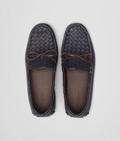 Bottega Veneta® Prusse Intrecciato Washed Cervo Moccasin Bottega Veneta® Prusse Intrecciato Washed Cervo Moccasin