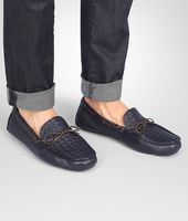 Bottega Veneta® Prusse Intrecciato Washed Cervo Moccasin Bottega Veneta® Prusse Intrecciato Washed Cervo Moccasin