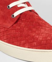 Bottega Veneta® Fraise Intrecciato Suede Sneaker Bottega Veneta® Fraise Intrecciato Suede Sneaker