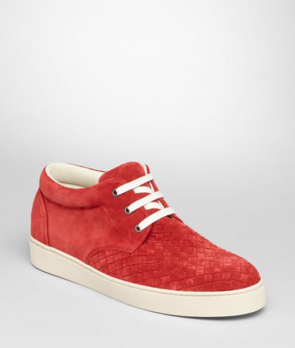 BOTTEGA VENETA - Fraise Intrecciato Suede Sneaker