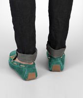 Bottega Veneta® Menthe Intrecciato Suede Moccasin Bottega Veneta® Menthe Intrecciato Suede Moccasin