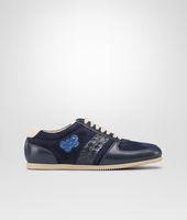Bottega Veneta® Sneaker aus weichem Ziegenleder, Wildleder und Ayers Intrecciato Prusse Électrique Bottega Veneta® Sneaker aus weichem Ziegenleder, Wildleder und Ayers Intrecciato Prusse Électrique