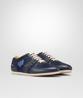 Bottega Veneta® Sneaker aus weichem Ziegenleder, Wildleder und Ayers Intrecciato Prusse Électrique Bottega Veneta® Sneaker aus weichem Ziegenleder, Wildleder und Ayers Intrecciato Prusse Électrique
