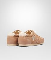 Bottega Veneta® Walnut Alabastre Intrecciato Smooth Chevre Suede Ayers Sneaker Bottega Veneta® Walnut Alabastre Intrecciato Smooth Chevre Suede Ayers Sneaker