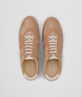 Bottega Veneta® Walnut Alabastre Intrecciato Smooth Chevre Suede Ayers Sneaker Bottega Veneta® Walnut Alabastre Intrecciato Smooth Chevre Suede Ayers Sneaker