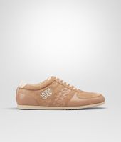 Bottega Veneta® Walnut Alabastre Intrecciato Smooth Chevre Suede Ayers Sneaker Bottega Veneta® Walnut Alabastre Intrecciato Smooth Chevre Suede Ayers Sneaker