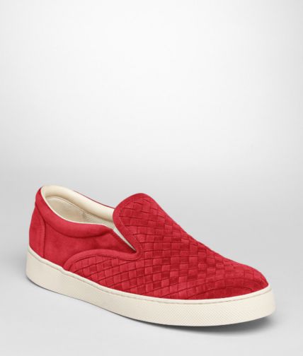 BOTTEGA VENETA - Fraise Intrecciato Suede Sneaker
