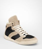 Bottega Veneta® Walnut Nero Intrecciato Calf Suede Sneaker Bottega Veneta® Walnut Nero Intrecciato Calf Suede Sneaker