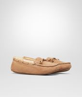 Bottega Veneta® Walnut Intrecciato Shearling Moccasin Bottega Veneta® Walnut Intrecciato Shearling Moccasin