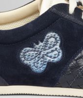 Bottega Veneta® Prusse Électrique Intrecciato Smooth Chevre Suede Ayers Sneaker Bottega Veneta® Prusse Électrique Intrecciato Smooth Chevre Suede Ayers Sneaker