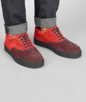 Bottega Veneta® SNEAKER AUS WILDLEDER INTRECCIATO AUBERGINE FRAISE Bottega Veneta® SNEAKER AUS WILDLEDER INTRECCIATO AUBERGINE FRAISE