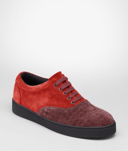 BOTTEGA VENETA - AUBERGINE FRAISE INTRECCIATO SUEDE SNEAKER