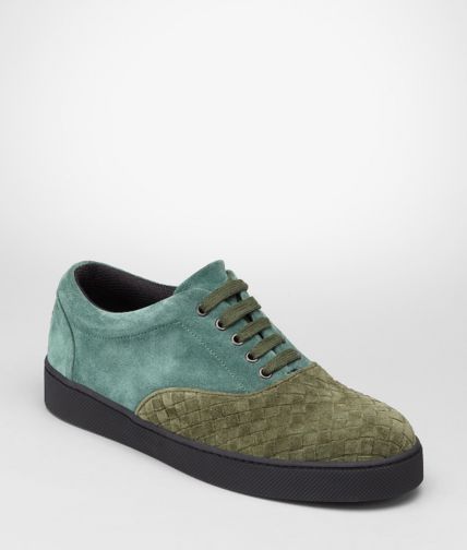 BOTTEGA VENETA - SNEAKERS SERGEANT MENTHE IN CAMOSCIO INTRECCIATO