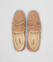 Bottega Veneta® Walnut Intrecciato Shearling Moccasin Bottega Veneta® Walnut Intrecciato Shearling Moccasin